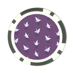 Goose Swan Animals Birl Origami Papper White Purple Poker Chip Card Guard by Mariart