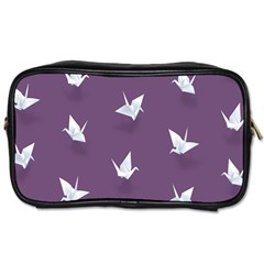 Goose Swan Animals Birl Origami Papper White Purple Toiletries Bags by Mariart