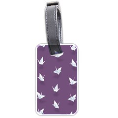 Goose Swan Animals Birl Origami Papper White Purple Luggage Tags (one Side)  by Mariart