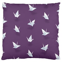 Goose Swan Animals Birl Origami Papper White Purple Large Cushion Case (two Sides) by Mariart