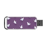 Goose Swan Animals Birl Origami Papper White Purple Portable USB Flash (One Side) Front