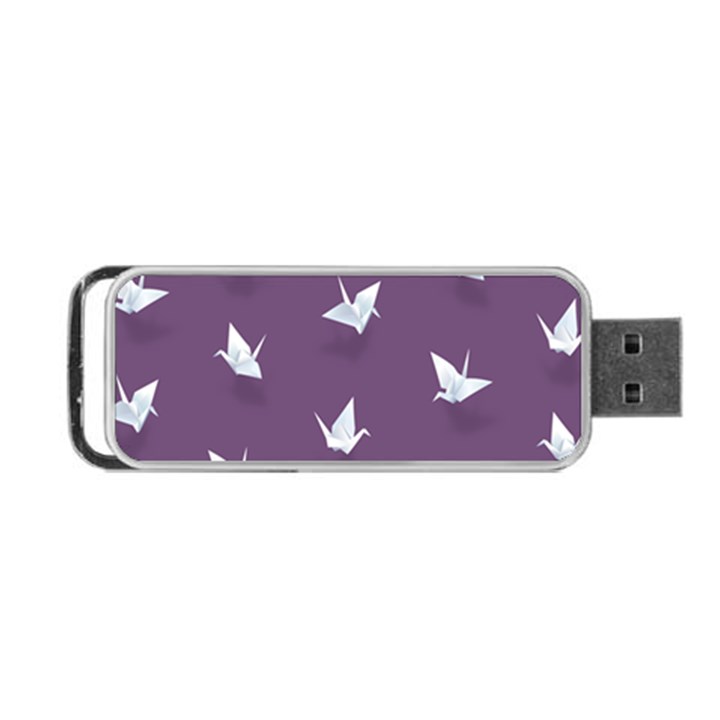 Goose Swan Animals Birl Origami Papper White Purple Portable USB Flash (One Side)