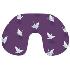 Goose Swan Animals Birl Origami Papper White Purple Travel Neck Pillows by Mariart