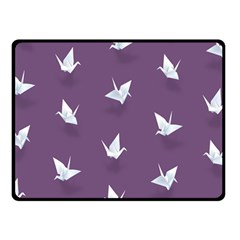 Goose Swan Animals Birl Origami Papper White Purple Double Sided Fleece Blanket (small)  by Mariart