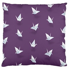 Goose Swan Animals Birl Origami Papper White Purple Large Flano Cushion Case (two Sides) by Mariart