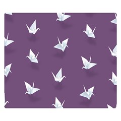 Goose Swan Animals Birl Origami Papper White Purple Double Sided Flano Blanket (small)  by Mariart