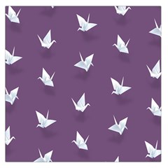 Goose Swan Animals Birl Origami Papper White Purple Large Satin Scarf (square) by Mariart