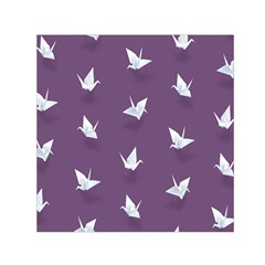 Goose Swan Animals Birl Origami Papper White Purple Small Satin Scarf (square) by Mariart