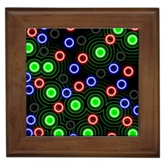 Neons Couleurs Circle Light Green Red Line Framed Tiles by Mariart