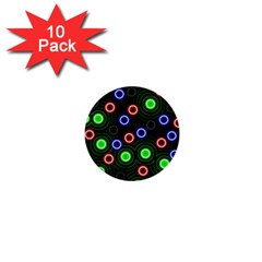 Neons Couleurs Circle Light Green Red Line 1  Mini Buttons (10 Pack)  by Mariart