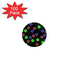 Neons Couleurs Circle Light Green Red Line 1  Mini Magnets (100 Pack)  by Mariart