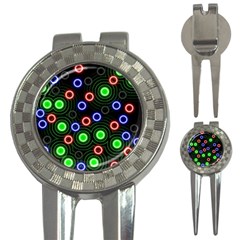 Neons Couleurs Circle Light Green Red Line 3-in-1 Golf Divots by Mariart