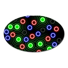 Neons Couleurs Circle Light Green Red Line Oval Magnet by Mariart