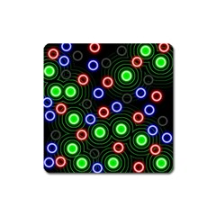 Neons Couleurs Circle Light Green Red Line Square Magnet by Mariart