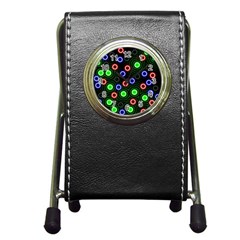 Neons Couleurs Circle Light Green Red Line Pen Holder Desk Clocks