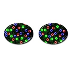 Neons Couleurs Circle Light Green Red Line Cufflinks (oval) by Mariart