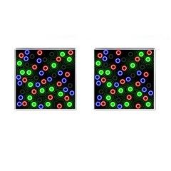 Neons Couleurs Circle Light Green Red Line Cufflinks (square) by Mariart