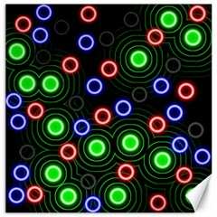 Neons Couleurs Circle Light Green Red Line Canvas 20  X 20  