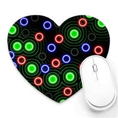 Neons Couleurs Circle Light Green Red Line Heart Mousepads by Mariart