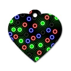 Neons Couleurs Circle Light Green Red Line Dog Tag Heart (one Side) by Mariart