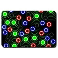 Neons Couleurs Circle Light Green Red Line Large Doormat  by Mariart