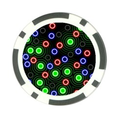 Neons Couleurs Circle Light Green Red Line Poker Chip Card Guard by Mariart