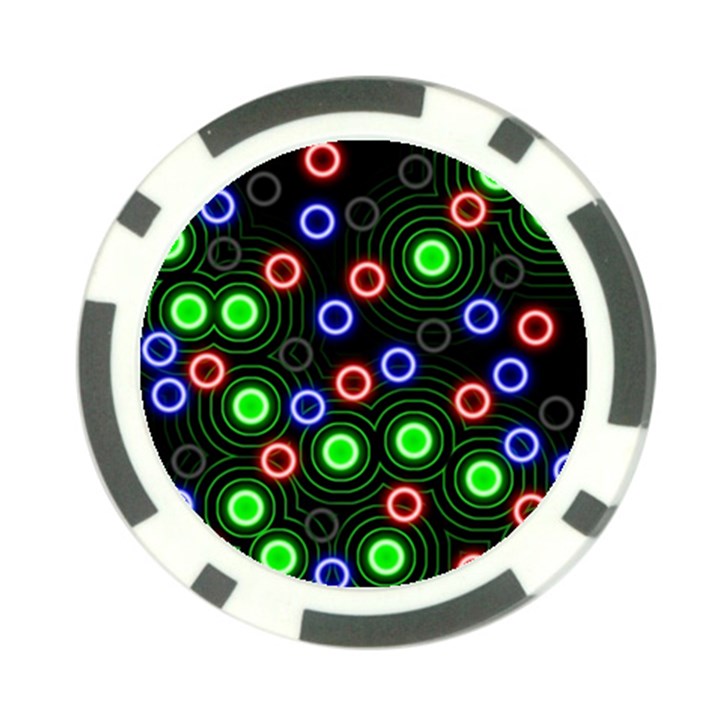 Neons Couleurs Circle Light Green Red Line Poker Chip Card Guard