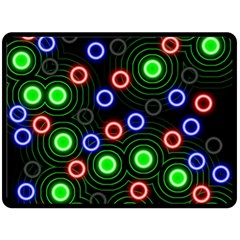 Neons Couleurs Circle Light Green Red Line Fleece Blanket (large)  by Mariart