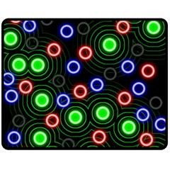 Neons Couleurs Circle Light Green Red Line Fleece Blanket (medium)  by Mariart