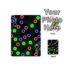 Neons Couleurs Circle Light Green Red Line Playing Cards 54 (mini)  by Mariart