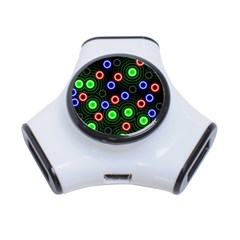 Neons Couleurs Circle Light Green Red Line 3-port Usb Hub by Mariart