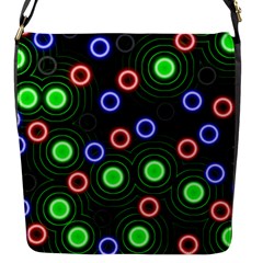 Neons Couleurs Circle Light Green Red Line Flap Messenger Bag (s)