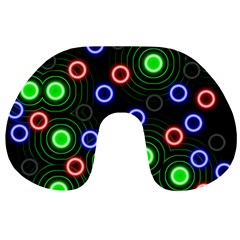 Neons Couleurs Circle Light Green Red Line Travel Neck Pillows by Mariart