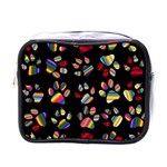 Colorful Paw Prints Pattern Background Reinvigorated Mini Toiletries Bags Front