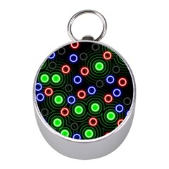 Neons Couleurs Circle Light Green Red Line Mini Silver Compasses by Mariart