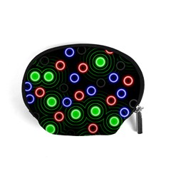 Neons Couleurs Circle Light Green Red Line Accessory Pouches (small)  by Mariart