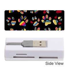 Colorful Paw Prints Pattern Background Reinvigorated Memory Card Reader (stick)  by Nexatart