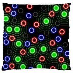 Neons Couleurs Circle Light Green Red Line Large Flano Cushion Case (one Side) by Mariart