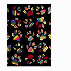 Colorful Paw Prints Pattern Background Reinvigorated Large Garden Flag (two Sides) by Nexatart