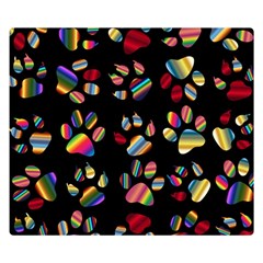 Colorful Paw Prints Pattern Background Reinvigorated Double Sided Flano Blanket (small)  by Nexatart