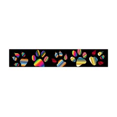 Colorful Paw Prints Pattern Background Reinvigorated Flano Scarf (mini) by Nexatart