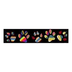 Colorful Paw Prints Pattern Background Reinvigorated Velvet Scrunchie