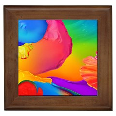 Paint Rainbow Color Blue Red Green Blue Purple Framed Tiles