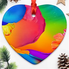 Paint Rainbow Color Blue Red Green Blue Purple Ornament (heart)