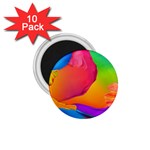 Paint Rainbow Color Blue Red Green Blue Purple 1.75  Magnets (10 pack)  Front