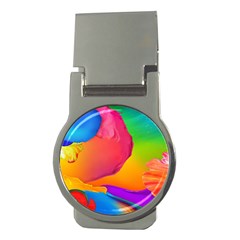 Paint Rainbow Color Blue Red Green Blue Purple Money Clips (round)  by Mariart