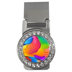 Paint Rainbow Color Blue Red Green Blue Purple Money Clips (CZ)  Front