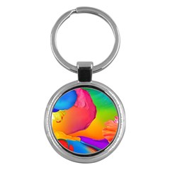 Paint Rainbow Color Blue Red Green Blue Purple Key Chains (round)  by Mariart