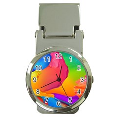 Paint Rainbow Color Blue Red Green Blue Purple Money Clip Watches by Mariart