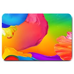 Paint Rainbow Color Blue Red Green Blue Purple Large Doormat  by Mariart